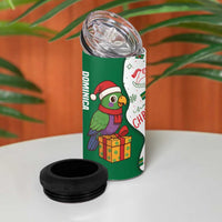 Dominica Christmas 4 in 1 Can Cooler Tumbler with Parrot Gift Box and Festive Pattern Design - Wonder Print Shop