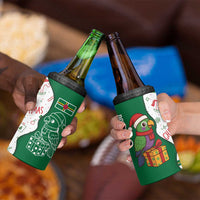 Dominica Christmas 4 in 1 Can Cooler Tumbler with Parrot Gift Box and Festive Pattern Design - Wonder Print Shop