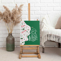 Dominica Christmas Canvas Wall Art with Parrot Gift Box and Festive Pattern Design - Wonder Print Shop