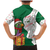 Dominica Christmas Family Matching Mermaid Dress and Hawaiian Shirt with Parrot Gift Box and Festive Pattern Design - Wonder Print Shop