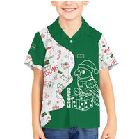Dominica Christmas Family Matching Mermaid Dress and Hawaiian Shirt with Parrot Gift Box and Festive Pattern Design - Wonder Print Shop