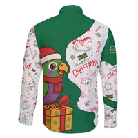 Dominica Christmas Family Matching Puletasi and Hawaiian Shirt with Parrot Gift Box and Festive Pattern Design - Wonder Print Shop