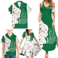 Dominica Christmas Family Matching Summer Maxi Dress and Hawaiian Shirt with Parrot Gift Box and Festive Pattern Design - Wonder Print Shop