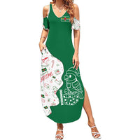 Dominica Christmas Family Matching Summer Maxi Dress and Hawaiian Shirt with Parrot Gift Box and Festive Pattern Design - Wonder Print Shop