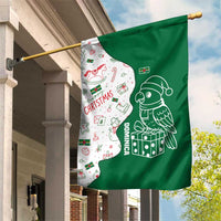 Dominica Christmas Garden Flag with Parrot Gift Box and Festive Pattern Design - Wonder Print Shop