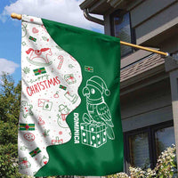 Dominica Christmas Garden Flag with Parrot Gift Box and Festive Pattern Design - Wonder Print Shop