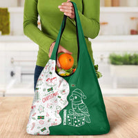 Dominica Christmas Grocery Bag with Parrot Gift Box and Festive Pattern Design - Wonder Print Shop