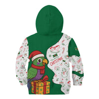 Dominica Christmas Kid Hoodie with Parrot Gift Box and Festive Pattern Design - Wonder Print Shop