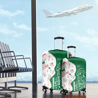 Dominica Christmas Luggage Cover with Parrot Gift Box and Festive Pattern Design - Wonder Print Shop