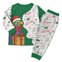 Dominica Christmas Pajama Set with Parrot Gift Box and Festive Pattern Design - Wonder Print Shop