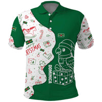 Dominica Christmas Polo Shirt with Parrot Gift Box and Festive Pattern Design - Wonder Print Shop