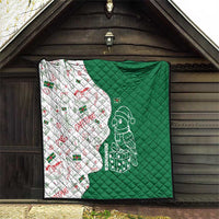 Dominica Christmas Quilt with Parrot Gift Box and Festive Pattern Design - Wonder Print Shop