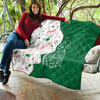 Dominica Christmas Quilt with Parrot Gift Box and Festive Pattern Design - Wonder Print Shop