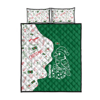 Dominica Christmas Quilt Bed Set with Parrot Gift Box and Festive Pattern Design - Wonder Print Shop