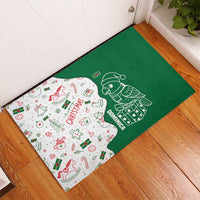 Dominica Christmas Rubber Doormat with Parrot Gift Box and Festive Pattern Design - Wonder Print Shop