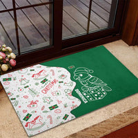 Dominica Christmas Rubber Doormat with Parrot Gift Box and Festive Pattern Design - Wonder Print Shop