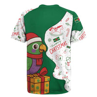 Dominica Christmas Rugby Jersey with Parrot Gift Box and Festive Pattern Design - Wonder Print Shop