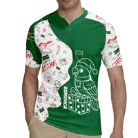 Dominica Christmas Rugby Jersey with Parrot Gift Box and Festive Pattern Design - Wonder Print Shop