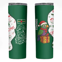 Dominica Christmas Skinny Tumbler with Parrot Gift Box and Festive Pattern Design - Wonder Print Shop