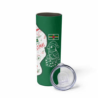 Dominica Christmas Skinny Tumbler with Parrot Gift Box and Festive Pattern Design - Wonder Print Shop
