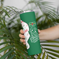 Dominica Christmas Skinny Tumbler with Parrot Gift Box and Festive Pattern Design - Wonder Print Shop