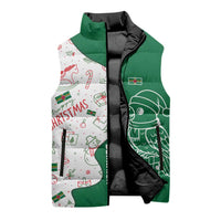 Dominica Christmas Sleeveless Puffer Jacket with Parrot Gift Box and Festive Pattern Design - Wonder Print Shop