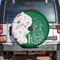 Dominica Christmas Spare Tire Cover with Parrot Gift Box and Festive Pattern Design - Wonder Print Shop
