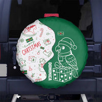 Dominica Christmas Spare Tire Cover with Parrot Gift Box and Festive Pattern Design - Wonder Print Shop