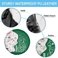 Dominica Christmas Spare Tire Cover with Parrot Gift Box and Festive Pattern Design - Wonder Print Shop