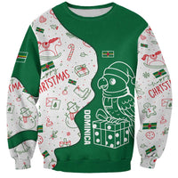 Dominica Christmas Sweatshirt with Parrot Gift Box and Festive Pattern Design - Wonder Print Shop
