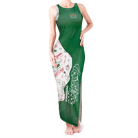 Dominica Christmas Tank Maxi Dress with Parrot Gift Box and Festive Pattern Design - Wonder Print Shop