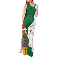 Dominica Christmas Tank Maxi Dress with Parrot Gift Box and Festive Pattern Design - Wonder Print Shop