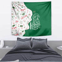 Dominica Christmas Tapestry with Parrot Gift Box and Festive Pattern Design - Wonder Print Shop