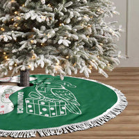 Dominica Christmas Tree Skirt with Parrot Gift Box and Festive Pattern Design - Wonder Print Shop