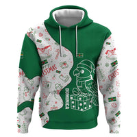 Dominica Christmas Zip Hoodie with Parrot Gift Box and Festive Pattern Design - Wonder Print Shop