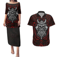 Blood Of Viking Warrior Couples Matching Puletasi Dress and Hawaiian Shirt - Wonder Print Shop