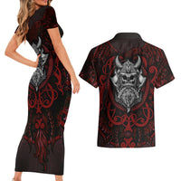 Blood Of Viking Warrior Couples Matching Short Sleeve Bodycon Dress and Hawaiian Shirt - Wonder Print Shop