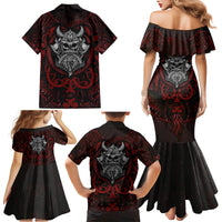 Blood Of Viking Warrior Family Matching Mermaid Dress and Hawaiian Shirt - Wonder Print Shop