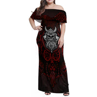Blood Of Viking Warrior Family Matching Off Shoulder Maxi Dress and Hawaiian Shirt - Wonder Print Shop