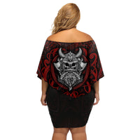 Blood Of Viking Warrior Family Matching Off Shoulder Short Dress and Hawaiian Shirt - Wonder Print Shop