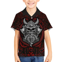 Blood Of Viking Warrior Family Matching Off Shoulder Short Dress and Hawaiian Shirt - Wonder Print Shop