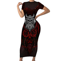Blood Of Viking Warrior Family Matching Short Sleeve Bodycon Dress and Hawaiian Shirt - Wonder Print Shop