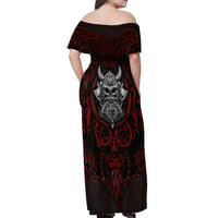 Blood Of Viking Warrior Off Shoulder Maxi Dress - Wonder Print Shop