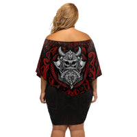 Blood Of Viking Warrior Off Shoulder Short Dress - Wonder Print Shop