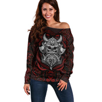 Blood Of Viking Warrior Off Shoulder Sweater - Wonder Print Shop