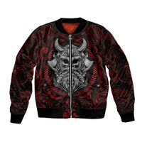 Blood Of Viking Warrior Sleeve Zip Bomber Jacket - Wonder Print Shop