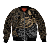 Polynesian Bomber Jacket Hammerhead Shark Tribal Pattern - Wonder Print Shop