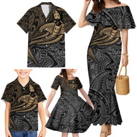 Polynesian Family Matching Mermaid Dress and Hawaiian Shirt Hammerhead Shark Tribal Pattern - Wonder Print Shop