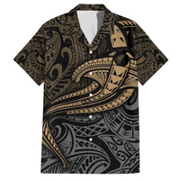 Polynesian Family Matching Short Sleeve Bodycon Dress and Hawaiian Shirt Hammerhead Shark Tribal Pattern - Wonder Print Shop