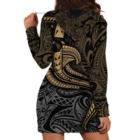 Polynesian Hoodie Dress Hammerhead Shark Tribal Pattern - Wonder Print Shop